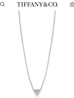 Tiffany & Co. Elsa Peretti® Diamond Solitaire Pendant Necklace in Platinum